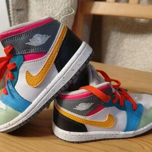 Nike Air Jordan 1 Mid SE Multi-Color FN1189-100 Toddler Size 8C